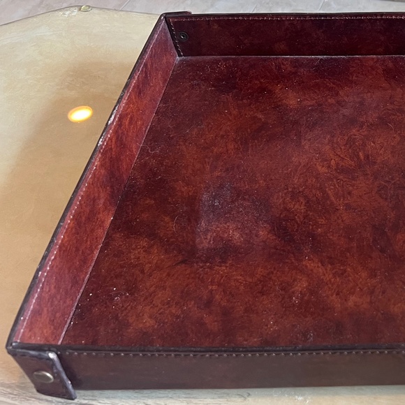 Saddle Leather Square Tray - Picture 4 of 6